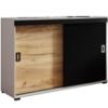 Obrazek Komoda Retro 140 Biały/Craft/Czarny + Uchwyty Biały I Czarny