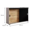 Obrazek Komoda Retro 140 Biały/Craft/Czarny + Uchwyty Biały I Czarny