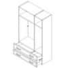 Obrazek Szafa 3d2s Gala p32/gl pacific walnut/beige