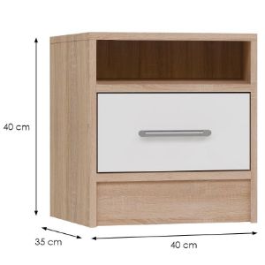 Obrazek Szafka nocna Smart SR7 dąb sonoma/biały