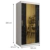 Obrazek Szafa Platinum T1 100 biały marmur/czarny 