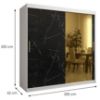 Obrazek Szafa Platinum T2 200 biały marmur/czarny 
