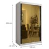 Obrazek Szafa Platinum T3 120 biały marmur/czarny 