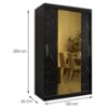 Obrazek Szafa Platinum T1 120 czarny marmur/czarny 