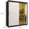 Obrazek Szafa Platinum T2 180 czarny marmur/biały 