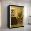 Obrazek Szafa Platinum T3 150 czarny marmur/biały 
