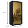 Obrazek Szafa Platinum T3 100 czarny marmur/czarny 