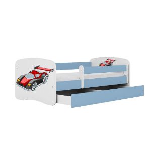 Obrazek Łóżko dziecięce z materacem i szufladą Babydreams Niebieski 80x160 Auto