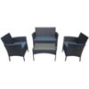 Obrazek Komplet technorattan 2+1+1 czarny 160044