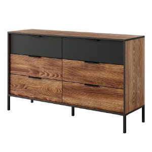 Obrazek Komoda MILTON 138 6S kasztan/antracyt