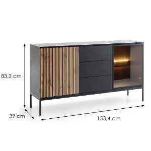 Obrazek Komoda Sento KSZ154 czarny/dąb wotan