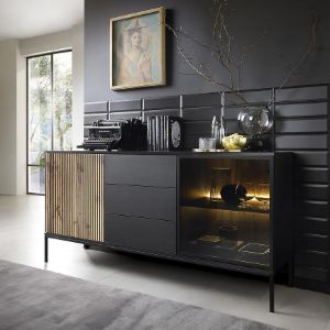 Obrazek Komoda Sento KSZ154 czarny/dąb wotan