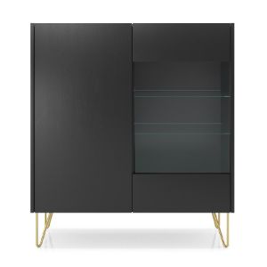 Obrazek Witryna Harmony WT97 czarny grafit/marmur black