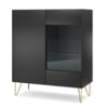 Obrazek Witryna Harmony WT97 czarny grafit/marmur black