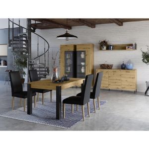 Obrazek Witryna 2D Lucas 12 Dąb Artisan/Czarny Mat