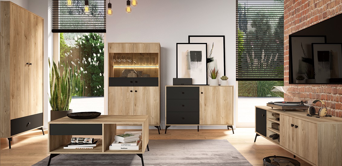 System Agis  honey castello oak/black mat