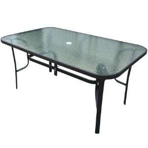 Obrazek Stół szklany z otworem 150x90x70cm czarny