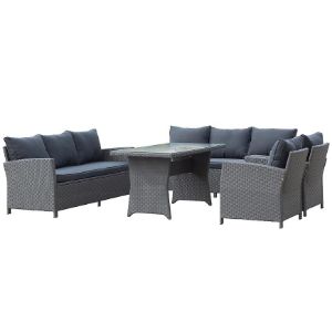 Komplet technorattanowy Bados Black 2+2+1