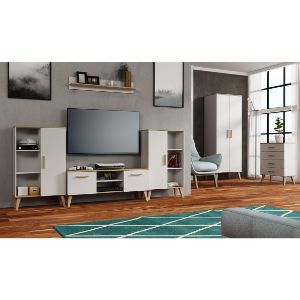 Obrazek Witryna L Dita white/oak sonoma