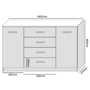 Obrazek Komoda DUO 2D4S biały