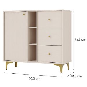 Obrazek Komoda Tokyo 1 1F 3S beż piaskowy 824