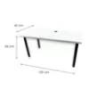 Obrazek Biurko Gamingowe Low Białe 120x60x2.8 Model 2