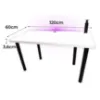 Obrazek Biurko Gamingowe Low Białe 120x60x3.6 Model 3
