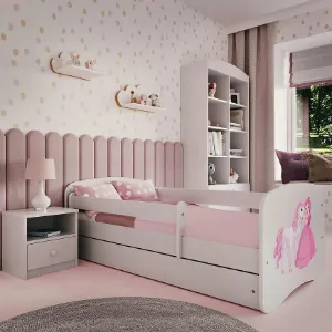 Obrazek Łóżko Dziecięce Babydreams+Sz+M Biały 70x140 2 Księżniczka