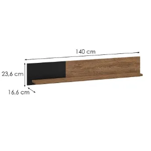 Obrazek Półka 140 Weil D burgund oak