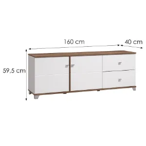 Obrazek Szafka RTV Burgundy Biały/Dąb 11012060