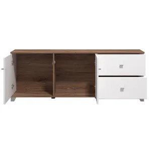 Obrazek Szafka RTV Burgundy Biały/Dąb 11012060