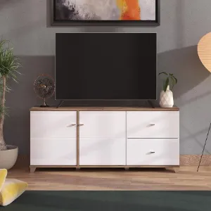 Obrazek Szafka RTV Burgundy Biały/Dąb 11012060