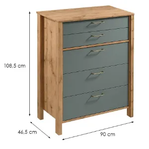 Obrazek Komoda Indygo K5S dąb wotan-green