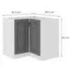 Obrazek Szafka Kuchenna Stilo Dustgrey/Biały 90x90 Nd 2f Bb