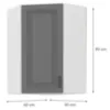 Obrazek Szafka Kuchenna Stilo Dustgrey/Biały 60X60 GN-90 1F (45°)