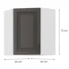 Obrazek Szafka kuchenna Stilo Grafit/Biały 60X60 GN-72 2F (45°)