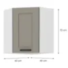 Obrazek Szafka kuchenna Luna Claygrey/Biały 60X60 GN-72 2F (45°)