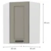 Obrazek Szafka kuchenna Luna Claygrey/Biały 60X60 GN-90 1F (45°)