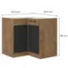 Obrazek Szafka Kuchenna Vigo Grafit Mat 90x90 Nd 2f Bb