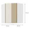 Obrazek Szafka kuchenna LARA CAPPUCCINO 60X60 GN-72 2F (45°)