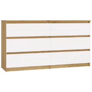 Komoda Umo P6 140 dąb artisan/biały