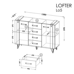 Obrazek Komoda Lofter LO5