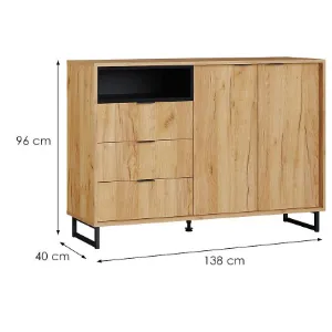 Obrazek Komoda Konor 138 2d3s D.Craft Złoty