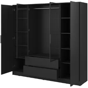 Obrazek Szafa Kelly 4D RM czarny z led