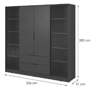 Obrazek Szafa Kelly 4D RD grafit z led
