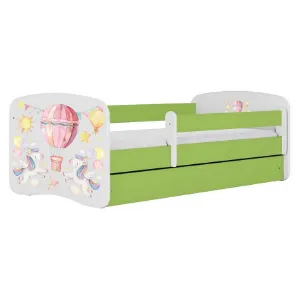 Łóżko dziecięce Babydreams+SZ+M zielony 70x140 balonik