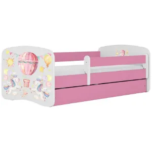 Łóżko dziecięce Babydreams+SZ+M różowy 80x180 balonik