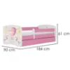 Obrazek Łóżko dziecięce Babydreams+SZ+M różowy 80x180 balonik