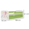 Obrazek Łóżko dziecięce Babydreams+SZ+M zielony 80x180 balonik