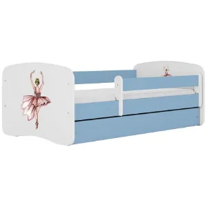 Łóżko dziecięce Babydreams+SZ+M niebieski 70x140 baletnica